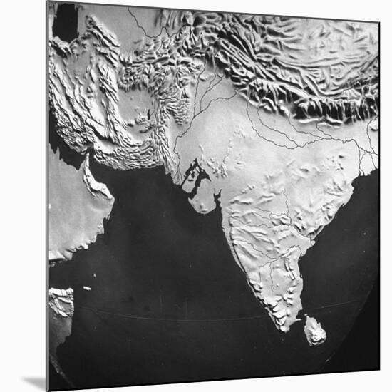 Orographical Map of India and Afghanistan-null-Mounted Photographic Print