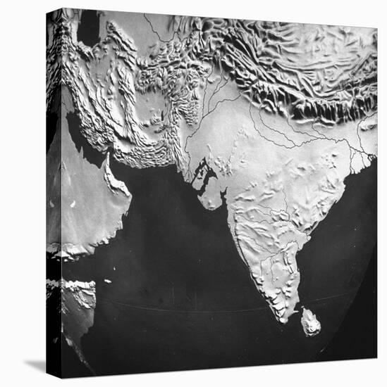 Orographical Map of India and Afghanistan-null-Stretched Canvas