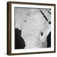 Orographical Map of the Congo Basin and Sahara Desert-null-Framed Photographic Print