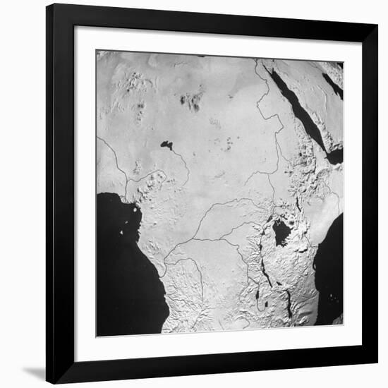 Orographical Map of the Congo Basin and Sahara Desert-null-Framed Photographic Print