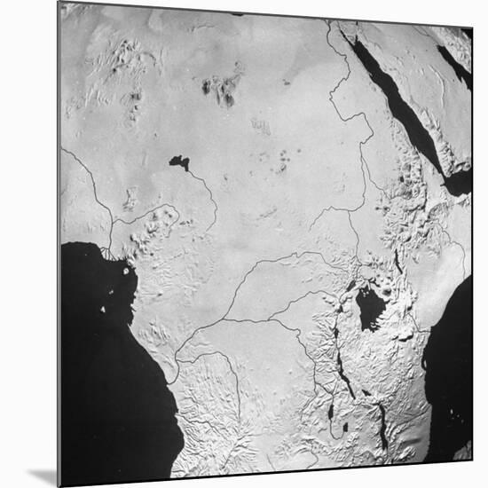 Orographical Map of the Congo Basin and Sahara Desert-null-Mounted Photographic Print