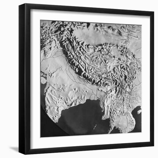 Orographical Map of Tibet and Mt. Everest-null-Framed Photographic Print