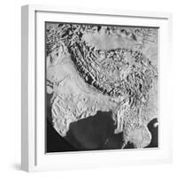 Orographical Map of Tibet and Mt. Everest-null-Framed Photographic Print