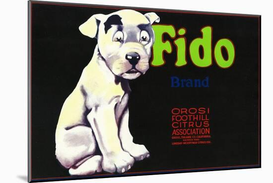 Orosi, California, Fido Brand Citrus Label-Lantern Press-Mounted Art Print