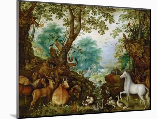 Orphee Parmi Les Animaux - Orpheus among the Animals - Roelant (Roelandt) Savery (1576-1639). Oil O-Roelandt Jacobsz Savery-Mounted Giclee Print