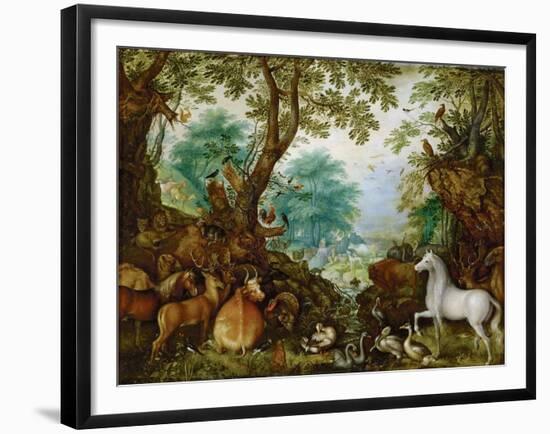 Orphee Parmi Les Animaux - Orpheus among the Animals - Roelant (Roelandt) Savery (1576-1639). Oil O-Roelandt Jacobsz Savery-Framed Giclee Print