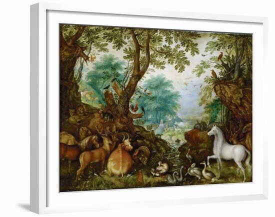 Orphee Parmi Les Animaux - Orpheus among the Animals - Roelant (Roelandt) Savery (1576-1639). Oil O-Roelandt Jacobsz Savery-Framed Giclee Print