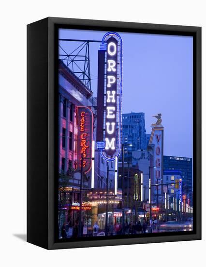 Orpheum Theatre on Granville Street, Vancouver, British Columbia, Canada, North America-Richard Cummins-Framed Stretched Canvas