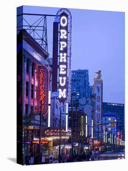 Orpheum Theatre on Granville Street, Vancouver, British Columbia, Canada, North America-Richard Cummins-Stretched Canvas