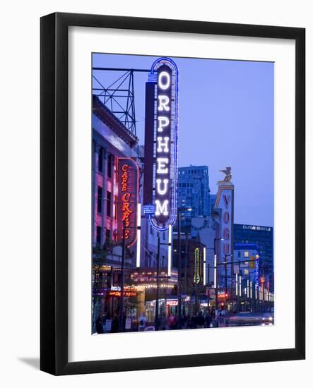 Orpheum Theatre on Granville Street, Vancouver, British Columbia, Canada, North America-Richard Cummins-Framed Photographic Print