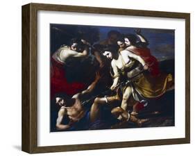 Orpheus Beaten by Bacchantes-Massimo Stanzione-Framed Giclee Print