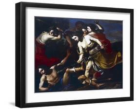 Orpheus Beaten by Bacchantes-Massimo Stanzione-Framed Giclee Print