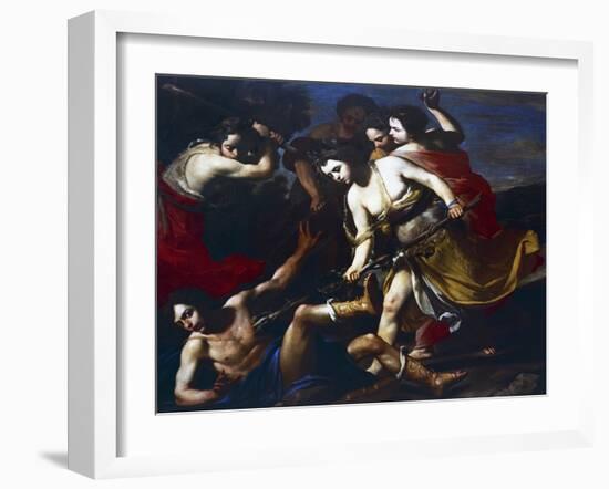 Orpheus Beaten by Bacchantes-Massimo Stanzione-Framed Giclee Print