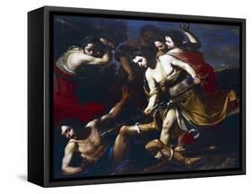 Orpheus Beaten by Bacchantes-Massimo Stanzione-Framed Stretched Canvas