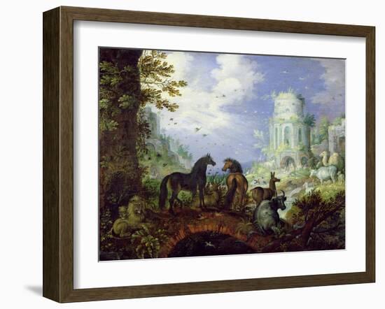 Orpheus Charming the Animals, 1626-Roelandt Jacobsz. Savery-Framed Giclee Print