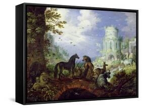 Orpheus Charming the Animals, 1626-Roelandt Jacobsz. Savery-Framed Stretched Canvas