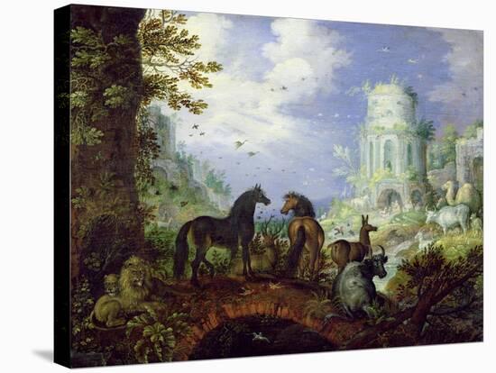 Orpheus Charming the Animals, 1626-Roelandt Jacobsz. Savery-Stretched Canvas