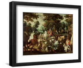 Orpheus Charming the Animals-Jacob Bouttats-Framed Premium Giclee Print