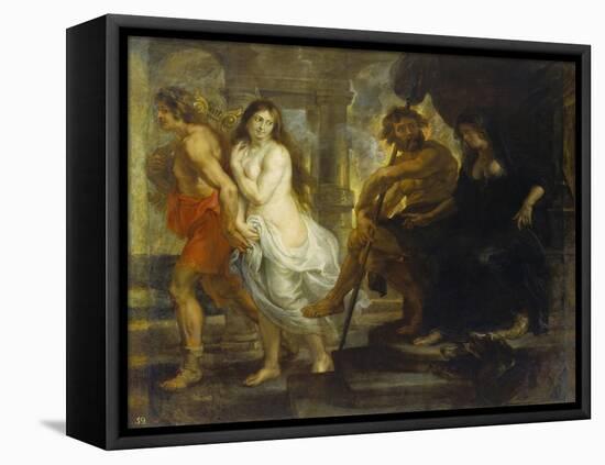 Orpheus Fuehrt Eurydike Aus Dem Hades, 1636/38-Peter Paul Rubens-Framed Stretched Canvas