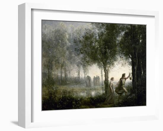 Orpheus Leading Eurydice from the Underworld, 1861-Jean-Baptiste-Camille Corot-Framed Premium Giclee Print