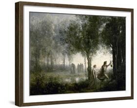 Orpheus Leading Eurydice from the Underworld, 1861-Jean-Baptiste-Camille Corot-Framed Giclee Print