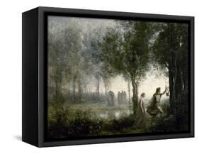Orpheus Leading Eurydice from the Underworld, 1861-Jean-Baptiste-Camille Corot-Framed Stretched Canvas