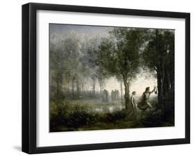 Orpheus Leading Eurydice from the Underworld. 1861-Jean-Baptiste-Camille Corot-Framed Giclee Print