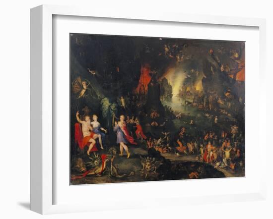 Orpheus Playing to Pluto and Persephone in the Underworld-Jan Brueghel the Elder-Framed Giclee Print