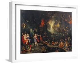 Orpheus Playing to Pluto and Persephone in the Underworld-Jan Brueghel the Elder-Framed Giclee Print