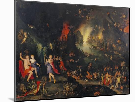 Orpheus Playing to Pluto and Persephone in the Underworld-Jan Brueghel the Elder-Mounted Giclee Print