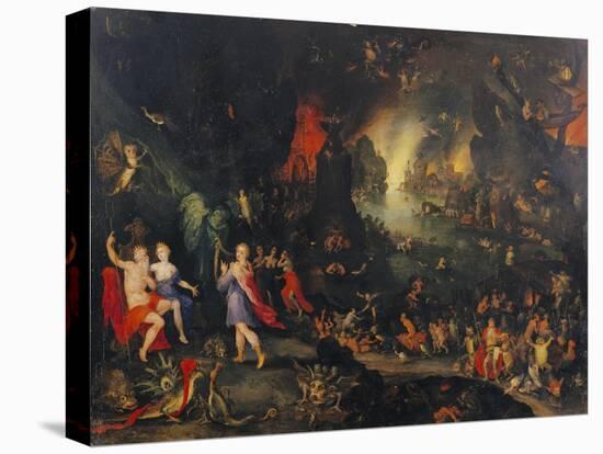 Orpheus Playing to Pluto and Persephone in the Underworld-Jan Brueghel the Elder-Stretched Canvas