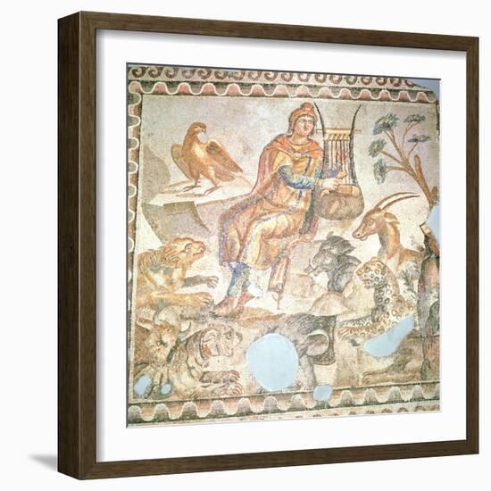 Orpheus Playing to the Animals, Roman Mosaic-null-Framed Giclee Print