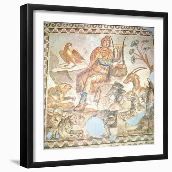 Orpheus Playing to the Animals, Roman Mosaic-null-Framed Giclee Print