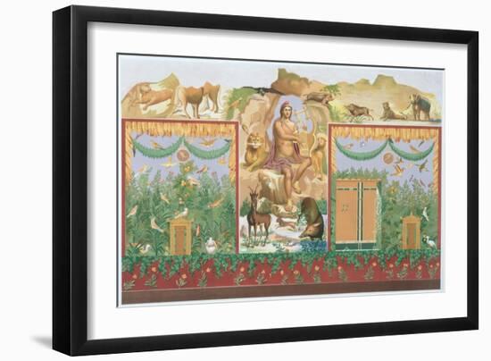 Orpheus Taming the Animals, Reconstruction of a Fresco from Pompeii-Vincenzo Loria-Framed Giclee Print