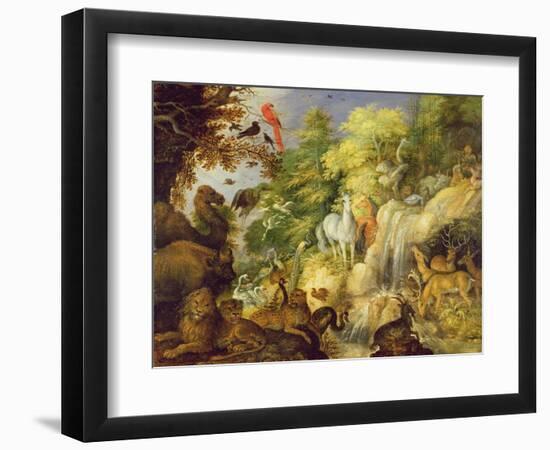 Orpheus with Birds and Beasts, 1622-Roelandt Jacobsz. Savery-Framed Premium Giclee Print