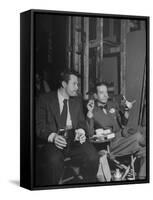 Orson Welles and Cole Porter Discussing the Stage Production of "Around the World in 80 Days"-Al Fenn-Framed Stretched Canvas