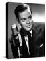 Orson Welles at the CBS Microphone in Publicity Shot for Murcury Summer Theater, 1946-null-Stretched Canvas