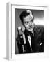 Orson Welles at the CBS Microphone in Publicity Shot for Murcury Summer Theater, 1946-null-Framed Photo