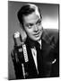 Orson Welles at the CBS Microphone in Publicity Shot for Murcury Summer Theater, 1946-null-Mounted Photo