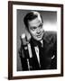 Orson Welles at the CBS Microphone in Publicity Shot for Murcury Summer Theater, 1946-null-Framed Photo
