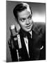 Orson Welles at the CBS Microphone in Publicity Shot for Murcury Summer Theater, 1946-null-Mounted Photo