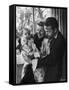 Orson Welles, Wife Rita Hayworth and Infant Daughter Rebecca at Home-Peter Stackpole-Framed Stretched Canvas