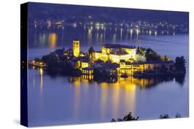 Orta San Giulio Island, Night View. Color Image-Stefanopez-Stretched Canvas