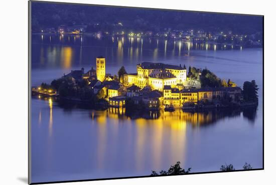 Orta San Giulio Island, Night View. Color Image-Stefanopez-Mounted Photographic Print