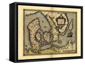 Ortelius's Map of Denmark, 1570-Library of Congress-Framed Stretched Canvas