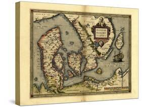 Ortelius's Map of Denmark, 1570-Library of Congress-Stretched Canvas