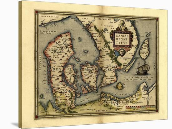 Ortelius's Map of Denmark, 1570-Library of Congress-Stretched Canvas