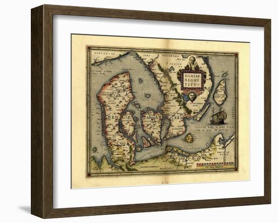 Ortelius's Map of Denmark, 1570-Library of Congress-Framed Photographic Print