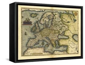 Ortelius's Map of Europe, 1570-Library of Congress-Framed Stretched Canvas