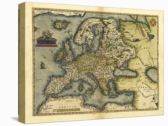 Ortelius's Map of Europe, 1570-Library of Congress-Stretched Canvas